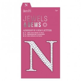 Adhesive Gem Letter - N - Jewels &amp; Gems
