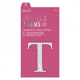 Adhesive Gem Letter - T - Jewels & Gems