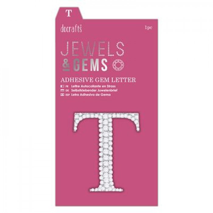 Adhesive Gem Letter - T - Jewels &amp; Gems
