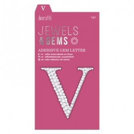 Adhesive Gem Letter - V - Jewels & Gems