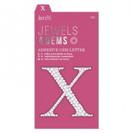 Adhesive Gem Letter - X - Jewels & Gems