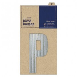 Metal Letters (1pc) - Bare Basics - P - Silver