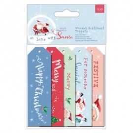 Wooden Sentiment Toppers (12pk) - At Home with Santa