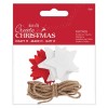 Create Christmas Red & White Felt Stars (8pcs)