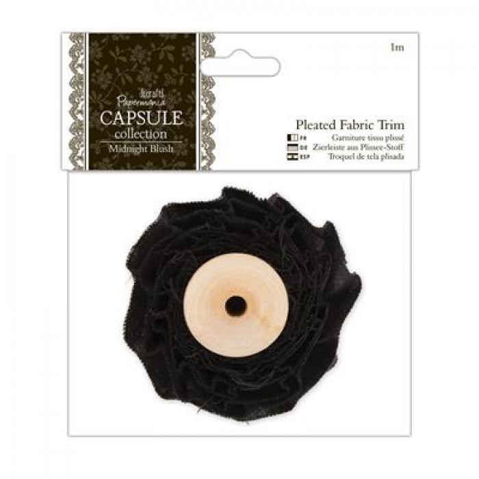 1m Pleated Fabric Trim - Capsule Collection - Midnight Blush