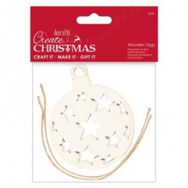 Laser Cut Wooden Tags (2pk) - Create Christmas