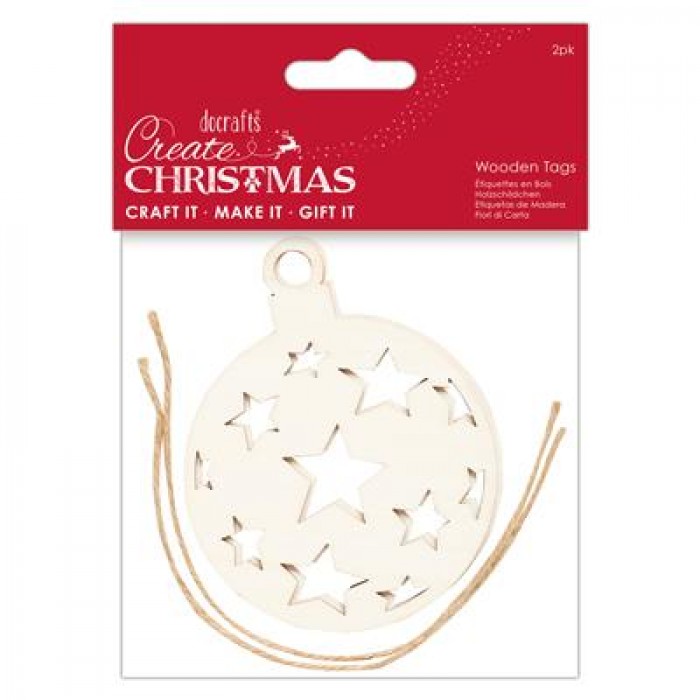 Laser Cut Wooden Tags (2pk) - Create Christmas