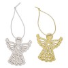 Glittered Wooden Tags (4pcs) - Create Christmas - Angel