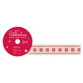 Cotton Christmas Ribbon (3m) - Snowflake - Create Christmas