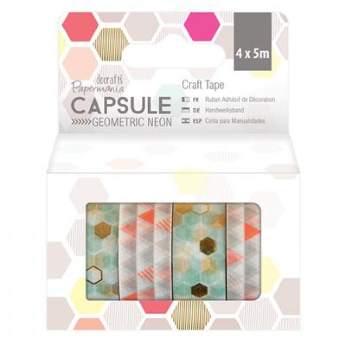 5m Craft Tape (4pcs) - Capsule - Geometric Neon