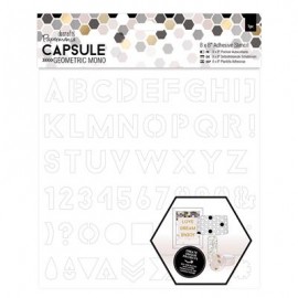 8 x 8&quot; Adhesive Stencil (1pc) - Alphabet - Capsule - Geometric Mono