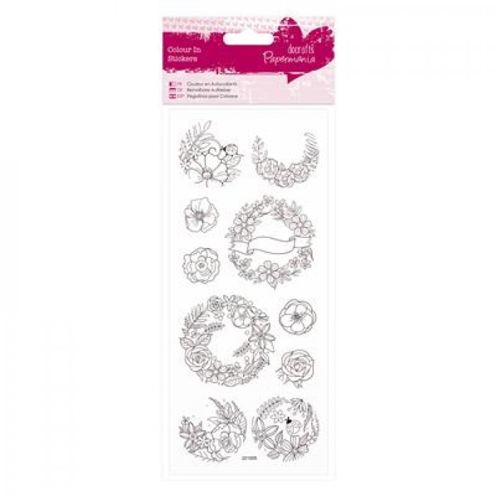 Colour In Glitter Stickers - Floral Wreaths