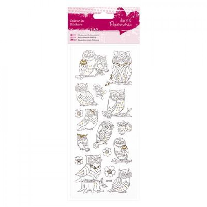 Colour In Glitter Stickers - Owls