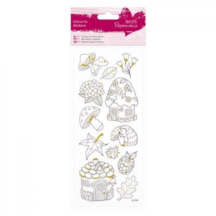 Colour In Glitter Stickers - Toadstools