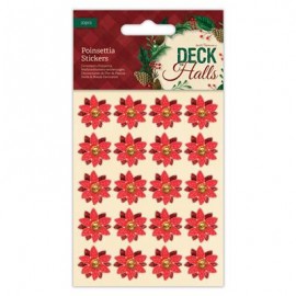 Poinsettia Stickers (20pcs) - Deck The Halls