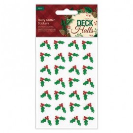 Holly Glitter Stickers (28pcs) - Deck The Halls