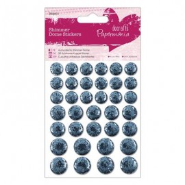 Shimmer Dome Stickers (36pcs) - Light Blue