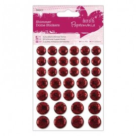 Shimmer Dome Stickers (36pcs) - Red