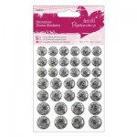 Shimmer Dome Stickers (36pcs) - Silver