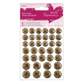 Shimmer Dome Stickers (36pcs) - Gold