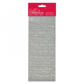 Outline Stickers - Traditional Xmas Sentiments - Silver
