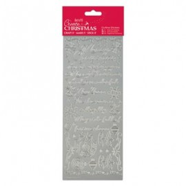 Outline Stickers - Traditional Xmas Verses - Silver