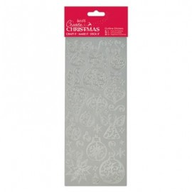 Outline Stickers - Baubles & Angels - Silver