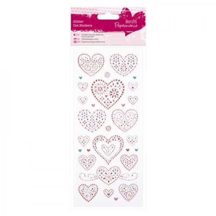 Glitter Dot Stickers - Love Hearts