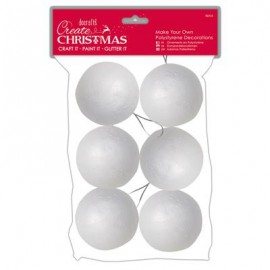 Make Your Own Polystyrene Decorations 7cm (6pcs) - Baubles