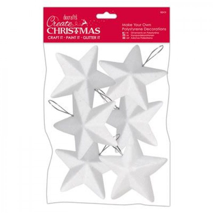 Make Your Own Polystyrene Decorations 10cm (6pcs) - Star