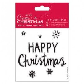 4 x 4&quot; Clear Stamps - Happy Christmas
