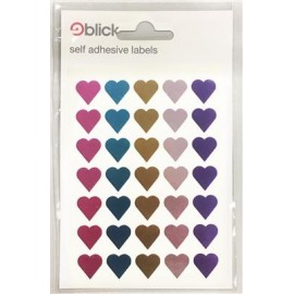 Blick Labels Coloured Hearts Assorted Colours 70 Stickers