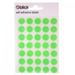 Blick Labels Circles Fluorescent Green 13mm 140 Labels