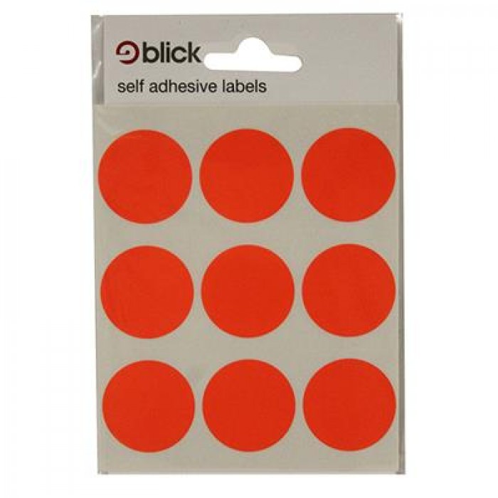 Blick Labels Circles Fluorescent Red 29mm 36 Labels