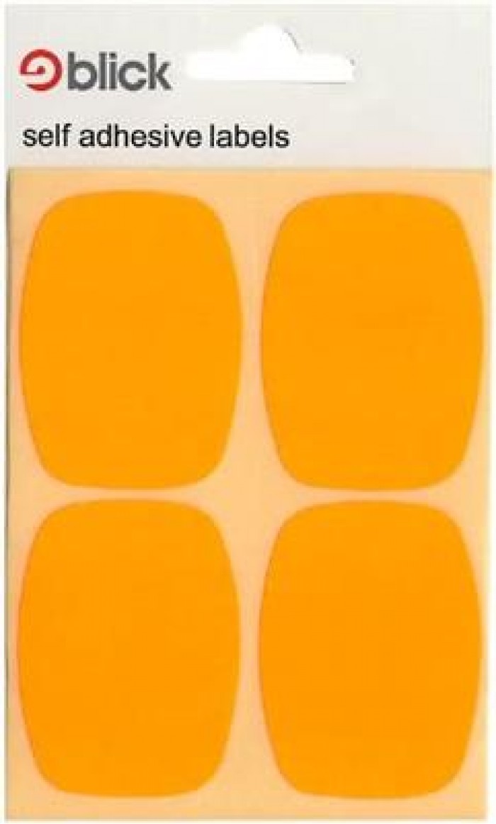 Blick Labels Fluorescent Orange 39 x 52mm 28 Labels