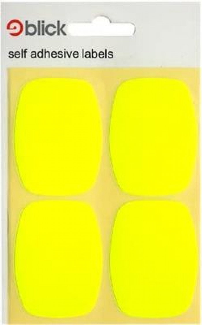 Blick Labels Fluorescent Yellow 39 x 52mm 28 Labels