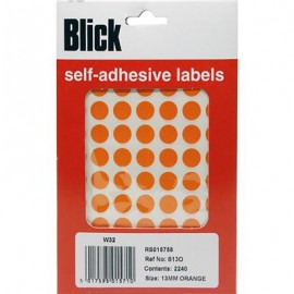 Blick Labels Office Pack Circles Orange 13mm 2240 Labels