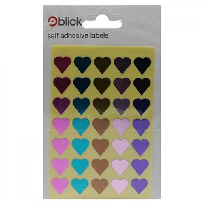 Blick Labels Metallic Hearts Assorted Fashion Colours 70 Stickers