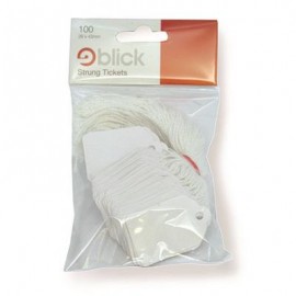 Blick Tags Hanging Tickets White 28 x 43mm Pack 100