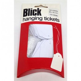 Blick Tags Hanging Tickets White 36 x 53mm Pack 100