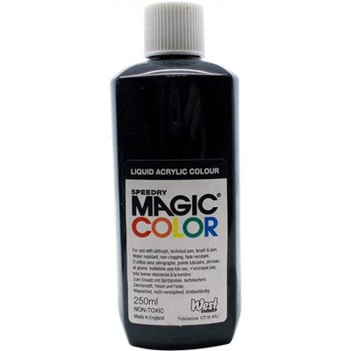 Magic Color Ink Liquid Acrylic Quasar Black Opaque 250ml MC900