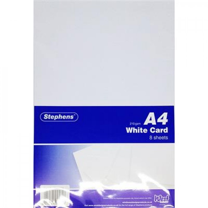 Stephens Card White A4 210gsm 8 Sheets