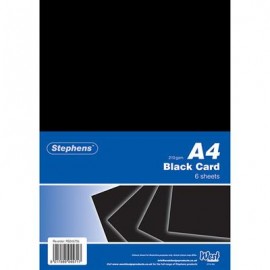 Stephens Card Black A4 210gsm 6 Sheets