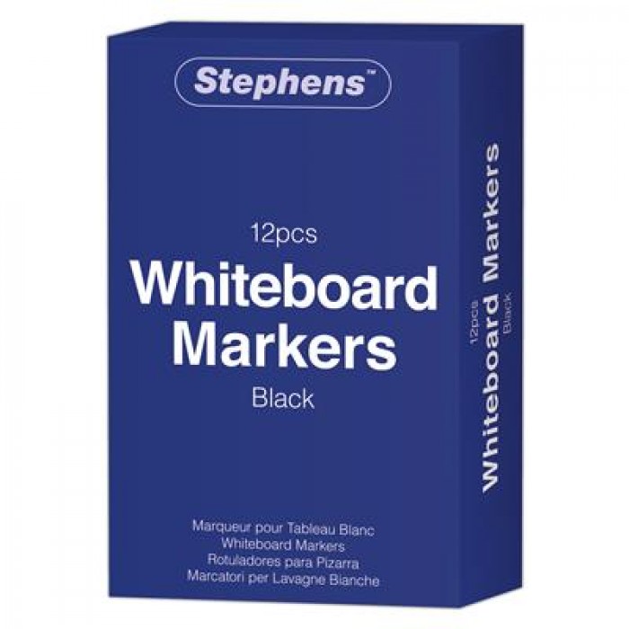Whiteboard Markers - Broad Tip Black (Pk 12)