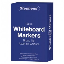 Whiteboard Markers - Broad Tip Asst. Colours (Pk 12)