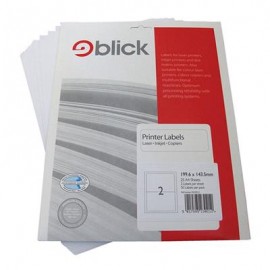 Blick Labels Multi A4 199.6mm x 143.5mm 2 Labels Per Sheet 25 Sheets