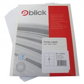 Blick Labels Multi A4 99.1mm x 67.8mm 8 Labels Per Sheet 25 Sheets