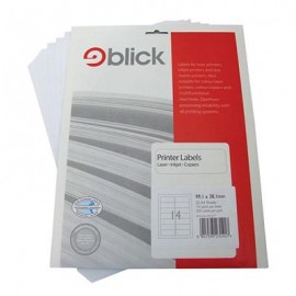 Blick Labels Multi A4 99.1mm x 38.1mm 14 Labels Per Sheet 25 Sheets