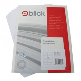 Blick Labels Multi A4 100mm x 34mm 16 Labels Per Sheet 25 Sheets