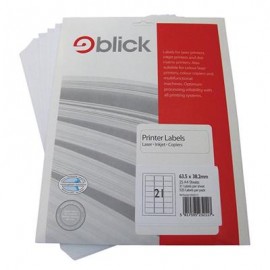 Blick Labels Multi A4 63.5mm x 38.2mm 21 Labels Per Sheet 25 Sheets